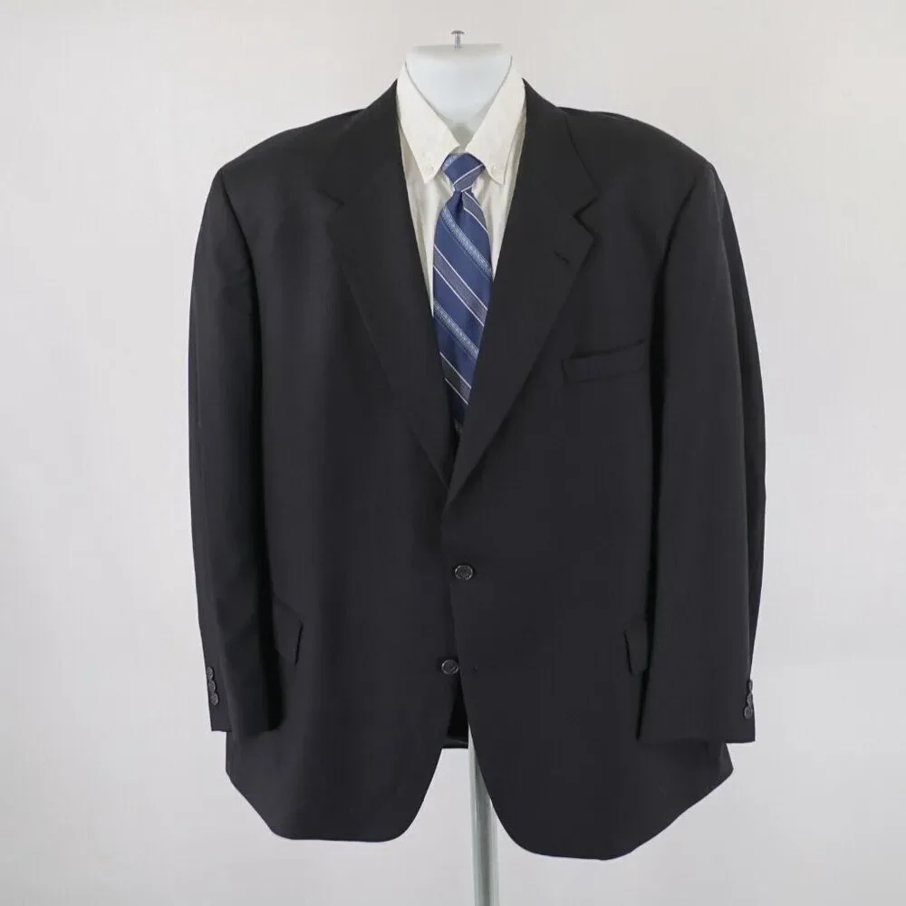 Pierre Cardin Wool Cashmere Black Blazer‎ 48R 2 Button